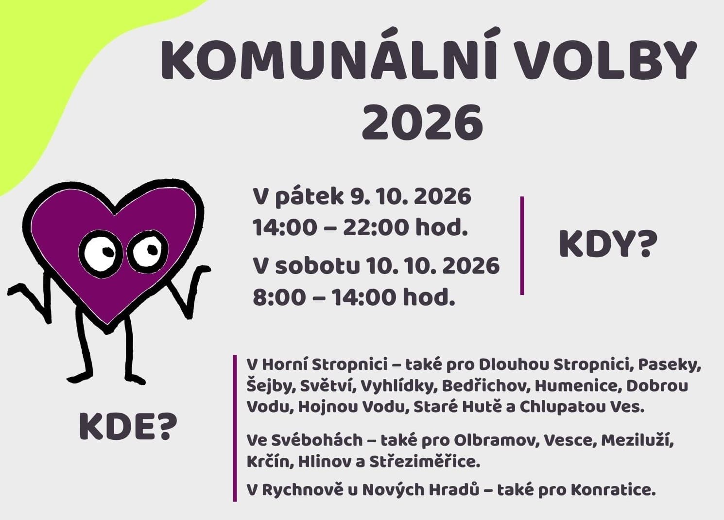 Komunální volby se blíží!